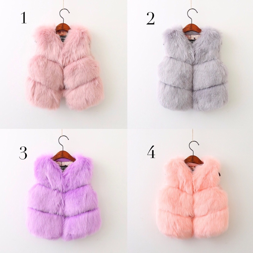 Girls fluffy vests